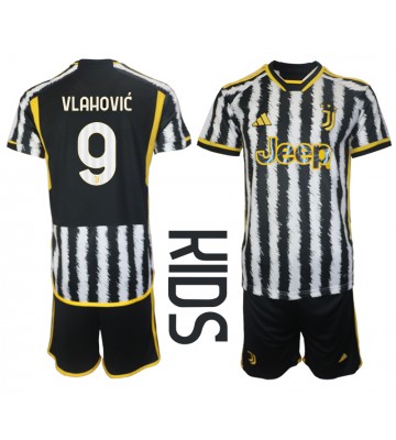 Juventus Dusan Vlahovic #9 Replika Babytøj Hjemmebanesæt Børn 2023-24 Kortærmet (+ Korte bukser)